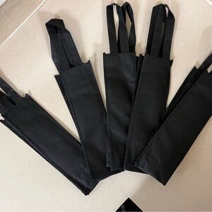 Set of 5 Black Reusable Wine Tote Bags